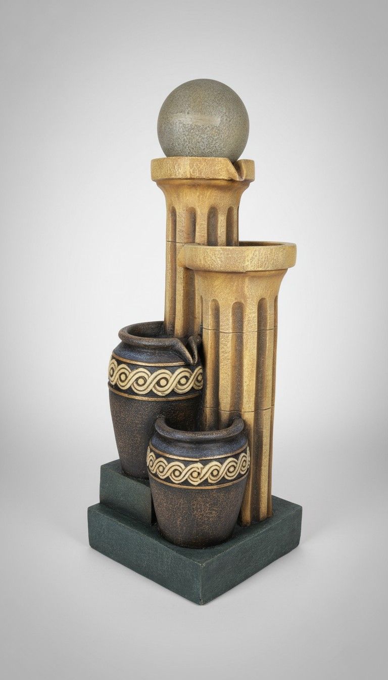 Gorgeous 4'4" Tiered Column & Urn Fountain - Good Condition! 💧✨