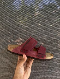 Birkenstock Uji Nubuck-Suede Leather Sandals in Zinfandel