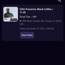 BLACK COFFEE VIP TICKET