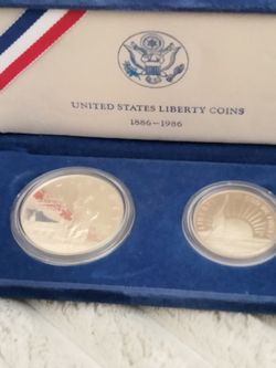 1986-S Statue of Liberty Centennial two-coin proof set