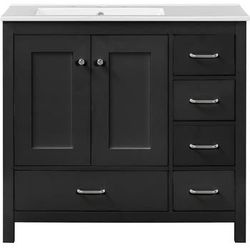 AS IS Assembled New Solid Wood Frame 36" Bathroom Vanity w/ Sink Freestanding Storage Cabinet