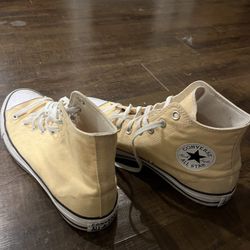 Light Yellow Converse Hi Tops 