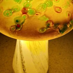 Handblown Murano Art Glass Milifiori Ligbt Up 7" Mushtoom