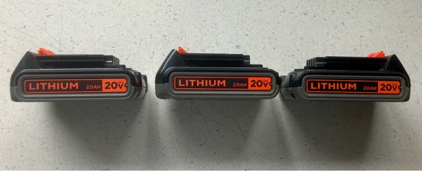 3 BLACK+DECKER Cordless (20V MAX)Batteries (NO CHARGER)