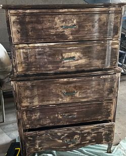 Five drawer tall dresser