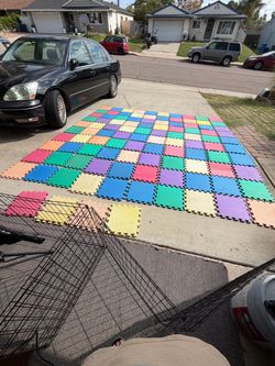 104 Colorful Interlocking Foam Floor Tiles – Play Mats / Gym Flooring (Large Lot)