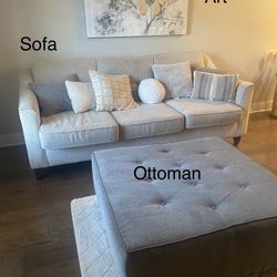 Sofa, Ottoman & Art