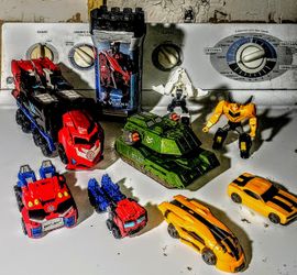 Lot Of 8 Transformers & 1 Lego Vladek Complete With 3 Games Cards Included For Lego Biggest Size For Transformers Is 12" Optimus Prime &