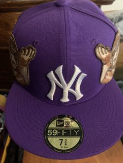 Purple Jon Stan New York Yankees Fitted Hat 7 3/4