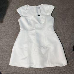 White Mini Dress with Cap Sleeves