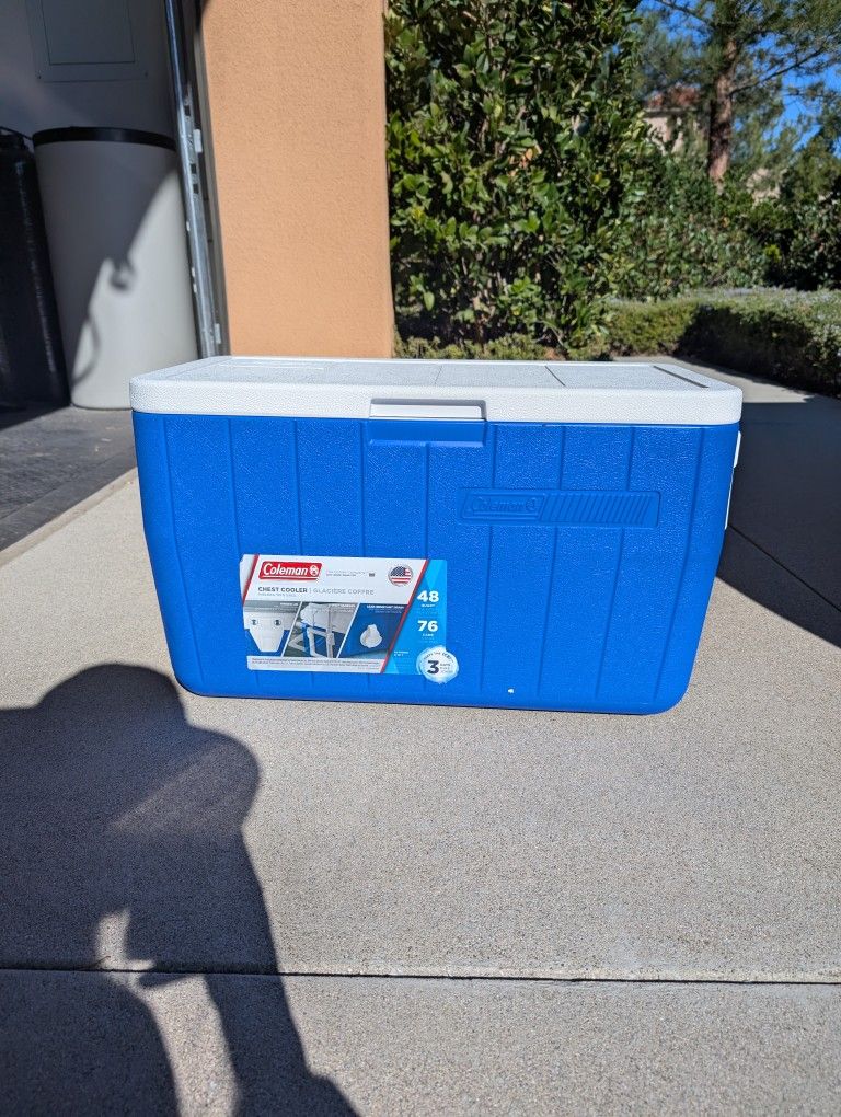 Excellent Clean Condition Coleman Ice Chest Cooler Holds 48 Quart Has Handles