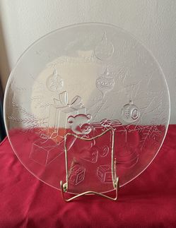 1980’s Vintage Libbey 13” Holiday Serving Platter  