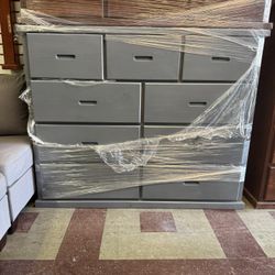 Grey Dresser With 9 Drawers 