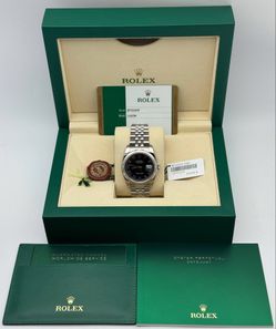 2017 Rolex Datejust 36mm 116234 Factory black roman numeral dial 18k white gold fluted bezel stainless steel super jubilee bracelet watch card box tag
