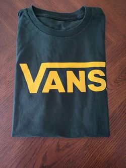 👕 Vans Classic Logo T-Shirt – Black/Charcoal & Yellow – Men’s Medium