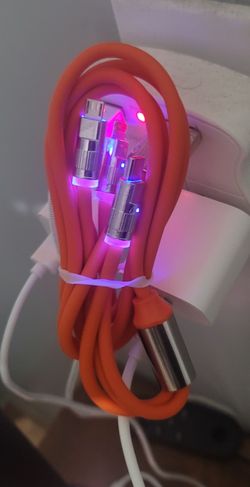 Orange Multi-Tip LED Charging Cable