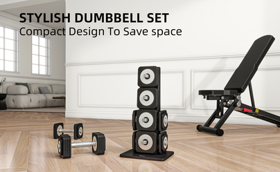 Weight Range 4lb-22.8lb Adjustable Dumbbell (Black)