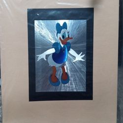 8 X 11 -1980's Vintage Disney Collectible Foil Art Work Of Dasey Duck