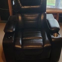 Italian Leather Recliner & Love Seat