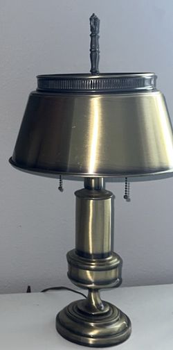 Vintage Bouillotte Style Lamp in a Brushed Brass Finish With 2 Pulls Beautiful 