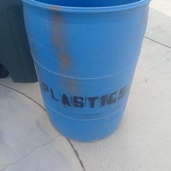 Blue Trash Can 