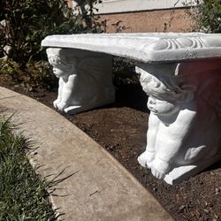 Heavy Stone Angel Bench
