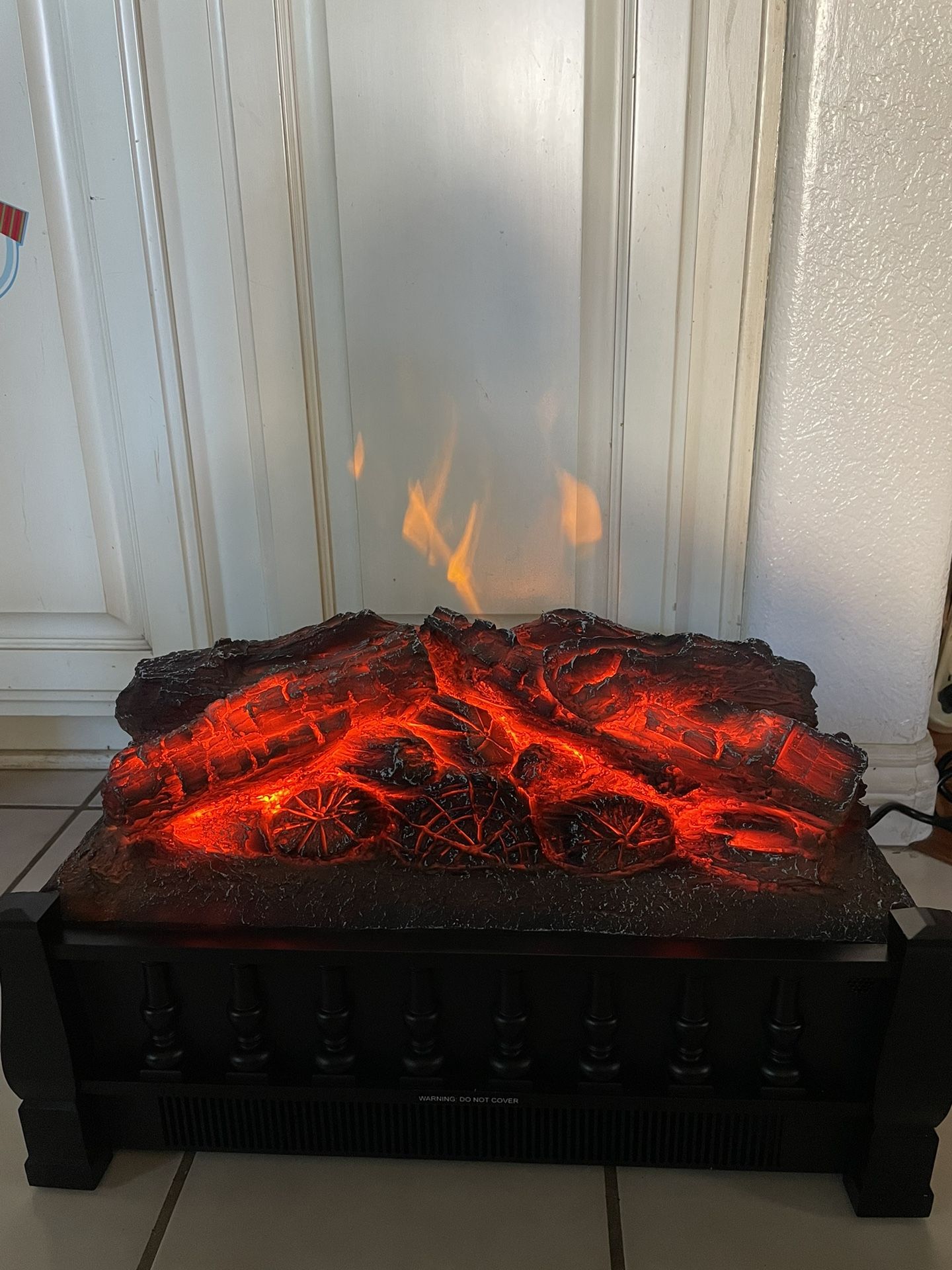 21” Electric Fireplace Insert Log Quartz Realistic Ember Bed Fan Heater