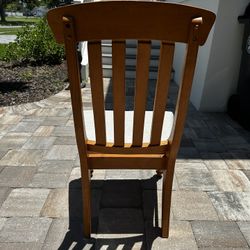 Solid Wood Dinning Table With 4 Reupholstered Chairs