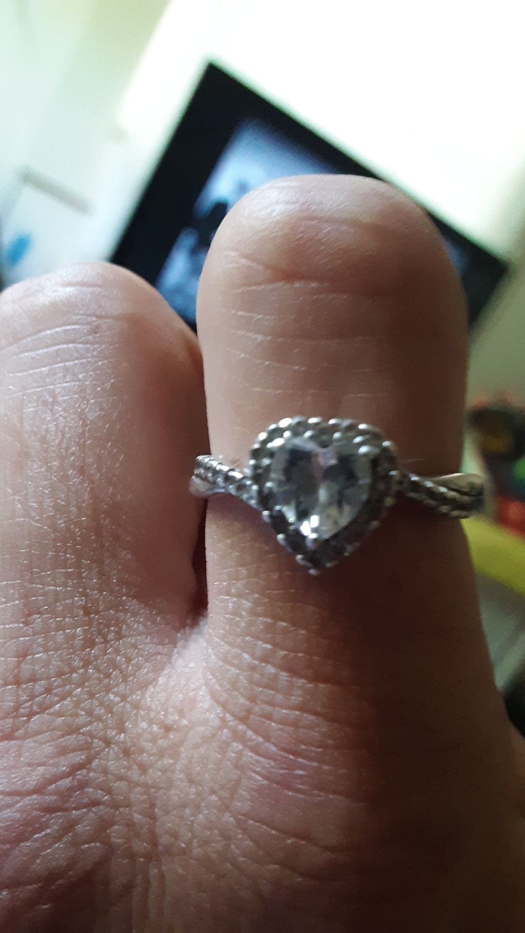 Real silver heart ring