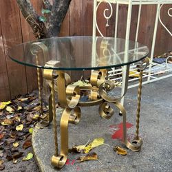 Very Unique, Antique Golden End Table 