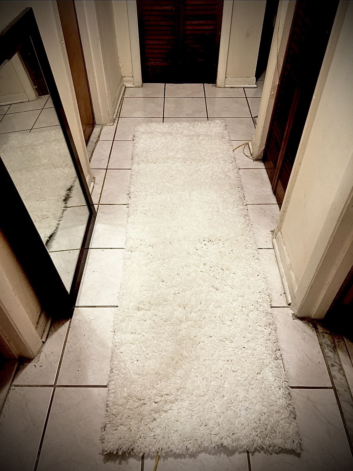 $25 Brand New White Shag Runner