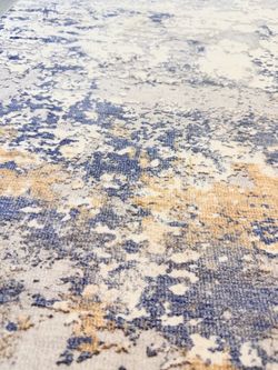 6x9 Area Rug - Abstract Blue, Gray and Beige