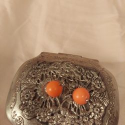 Coral Bead Dangle Earrings $5