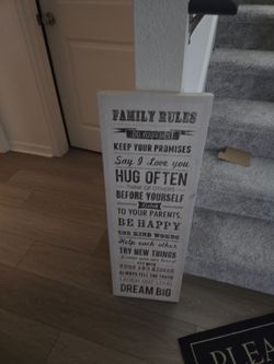 Family Rules Decorative Wood Sign