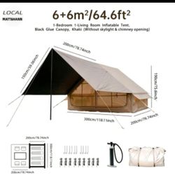 Inflatable tent with cover
