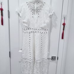 Beautiful Floral White Dress