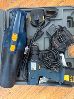Ryobi 12V Cordless Drill & Hand Vacuum Set w/ Batteries, Charger & Case