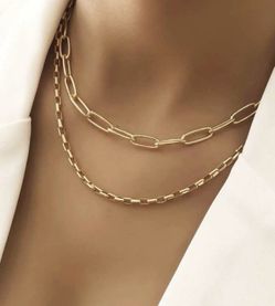 Set Of Two Gold Metal Necklace 