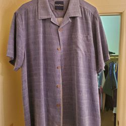 Tommy Bahama Men's Large Purple Silk Shirt
