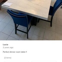 Marble kitchen table With 4 Chairs