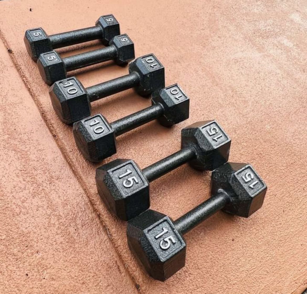 5 lbs X 2 10 Ibs X 2 15.lbs X 2 Dumbbell Sets NEW