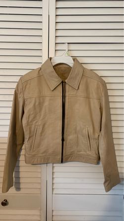 Bone color leather jacket kids