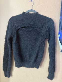 Black Fuzzy Knit Sweater