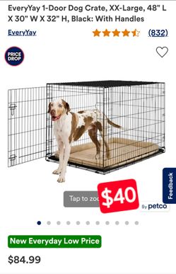 New EveryYay 1-Door Dog Crate XX-Large Black