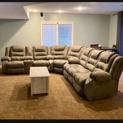 Brand New 💥 Light Gray Contemporary Manual Reclining Sectional Couch 👉Color Options 