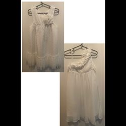 Two Girls White Dresses