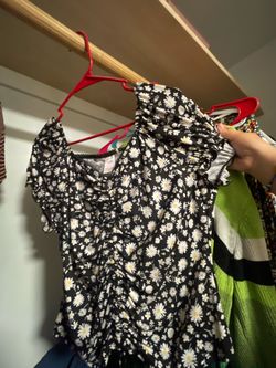 Black and white flower shirt