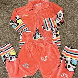 Women’s Warm Pajama Set Soft & Comfy Size Medium Panda Red