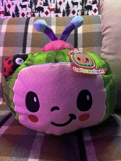 Cocomelon Watermelon 10 Plush Melon Pillow w/ Ladybug