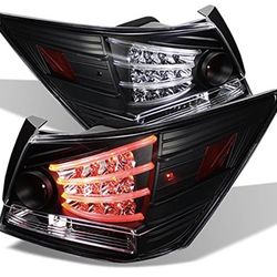 AKKON - For 08-12 Honda Accord 4 Doors Sedan Model Black Bezel LED Angel Wing Design LED Tail Lights Brake Lamps